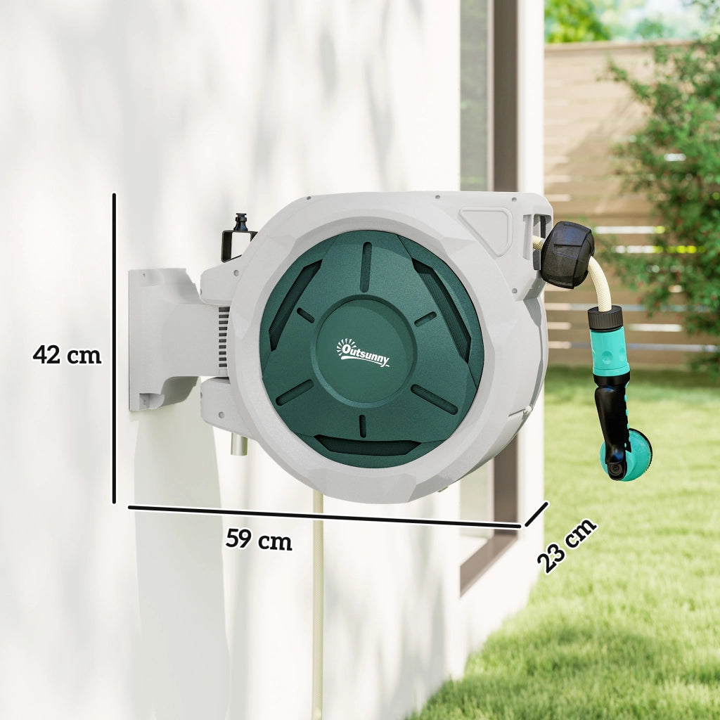 Avvolgitubo Murale Automatico 30m ¨C Xylo ¨C ? 15mm Grigio per Giardino