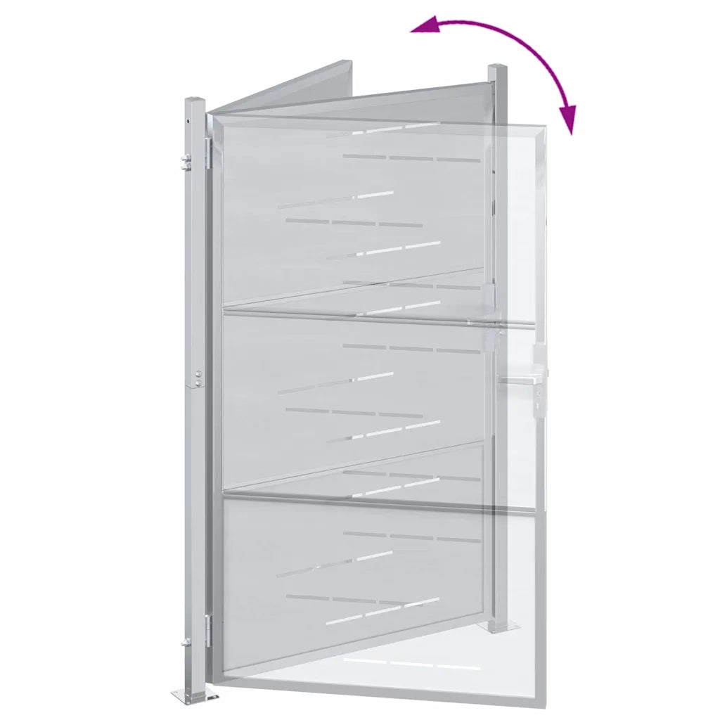 Cancello da giardino Argento 85 x 144 cm Acciaio inossidabile 3402582