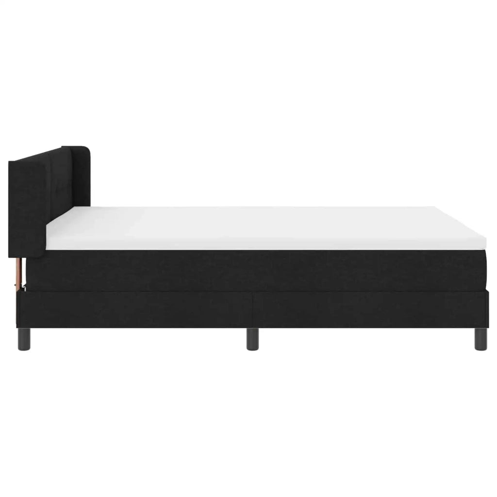 Letto a molle con testiera Nero 190 x 140 cm Tessuto 3341099
