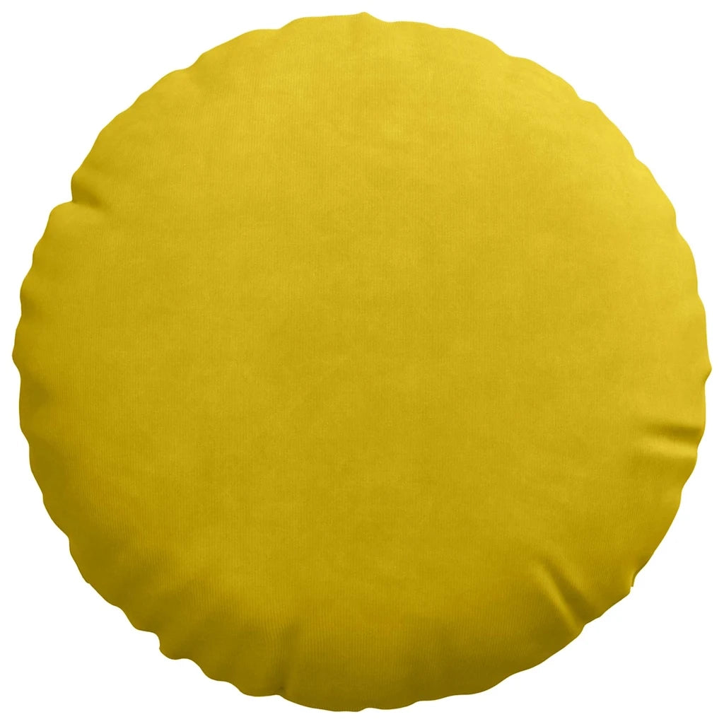 Cuscini per Seduta 2 pcs Giallo Ø30 x 13 cm Velluto 42014107