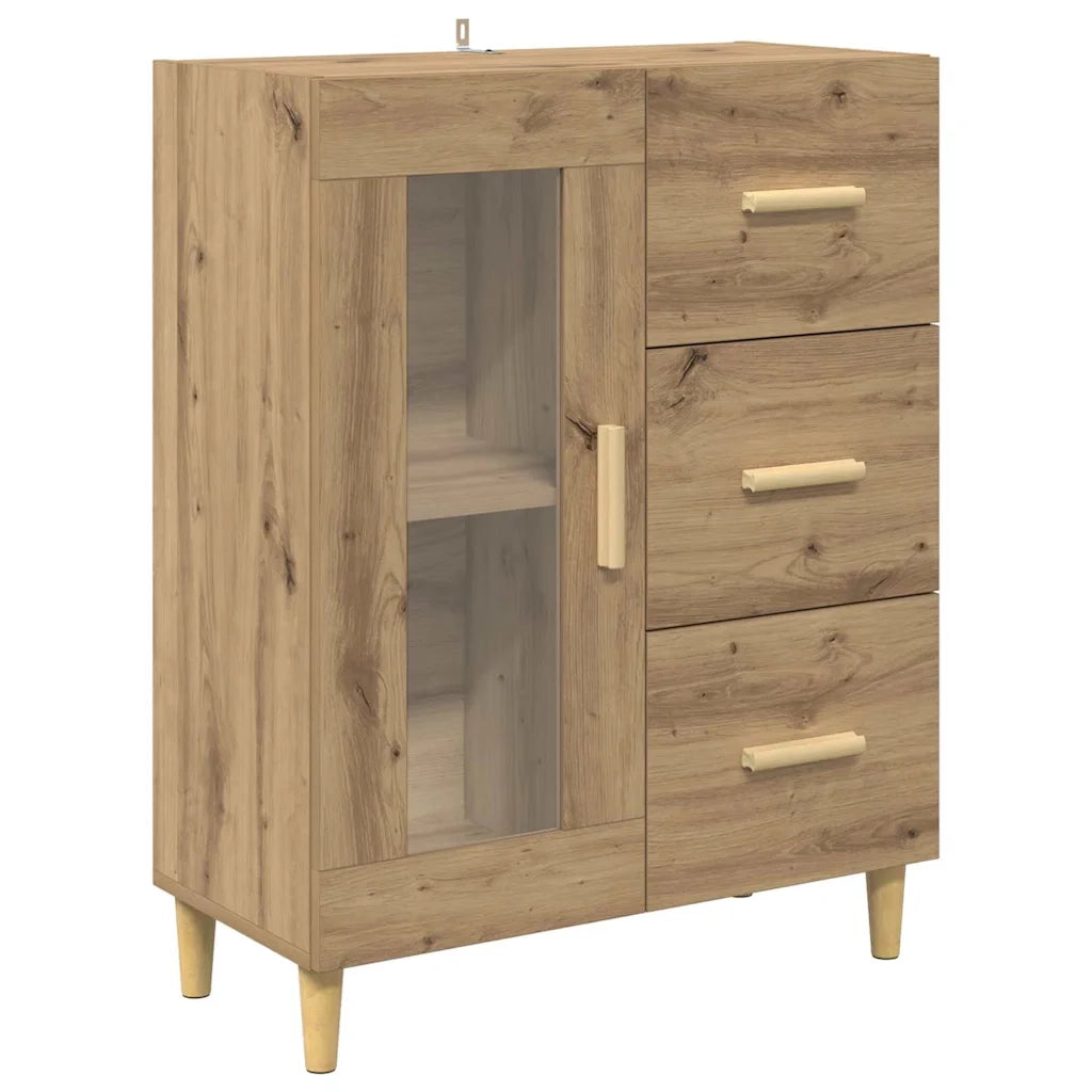 Credenza-Buffet-Armadio da cucina Rovere artigianale 69,5 x 34 x 90 cm Legno multistrato 708437