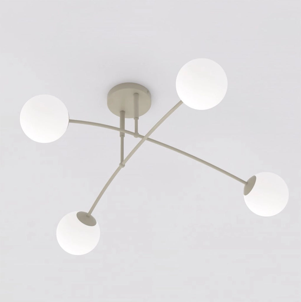 Plafoniera PREGOS a sfere 4 luci E14 beige Emibig