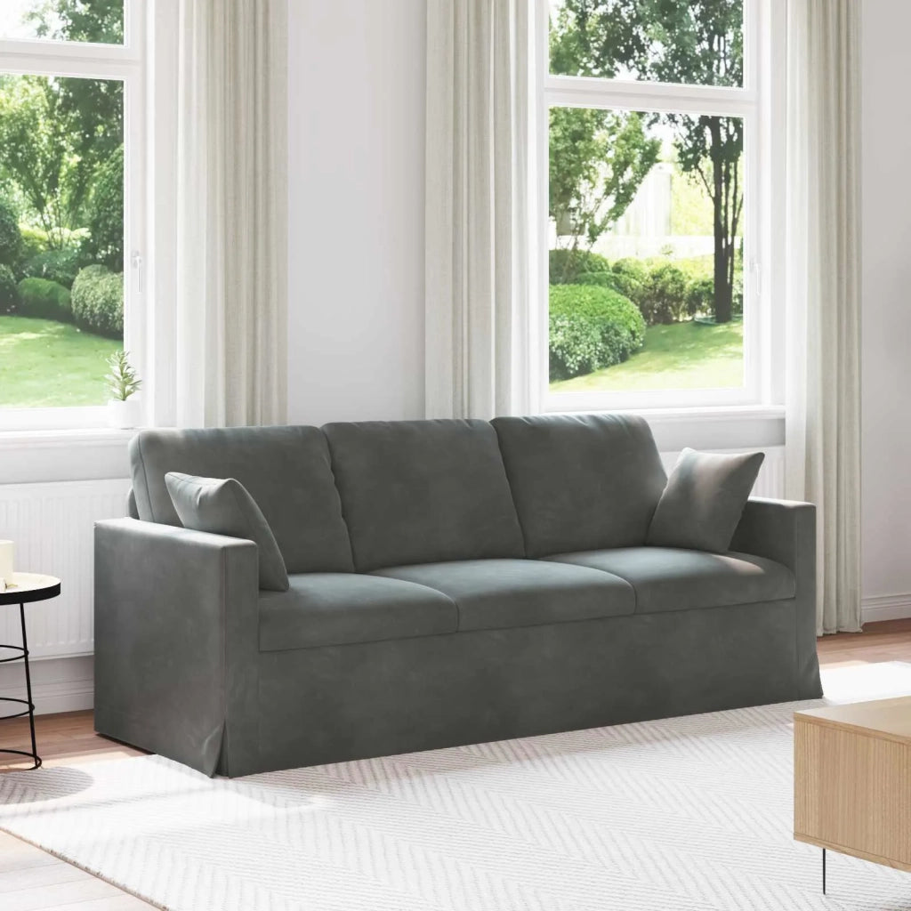 Divano Grigio scuro 198 x 78 x 80 cm Velluto 42024432