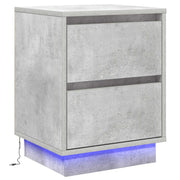 Comodino | Armadio da Notte | Mobiletto da notte Grigio cemento 39 x 34,5 x 50 cm