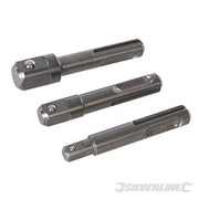 Set di 3 adattatori per chiavi a bussola SDS Plus accessori 1/4" 3/8" 1/2"
