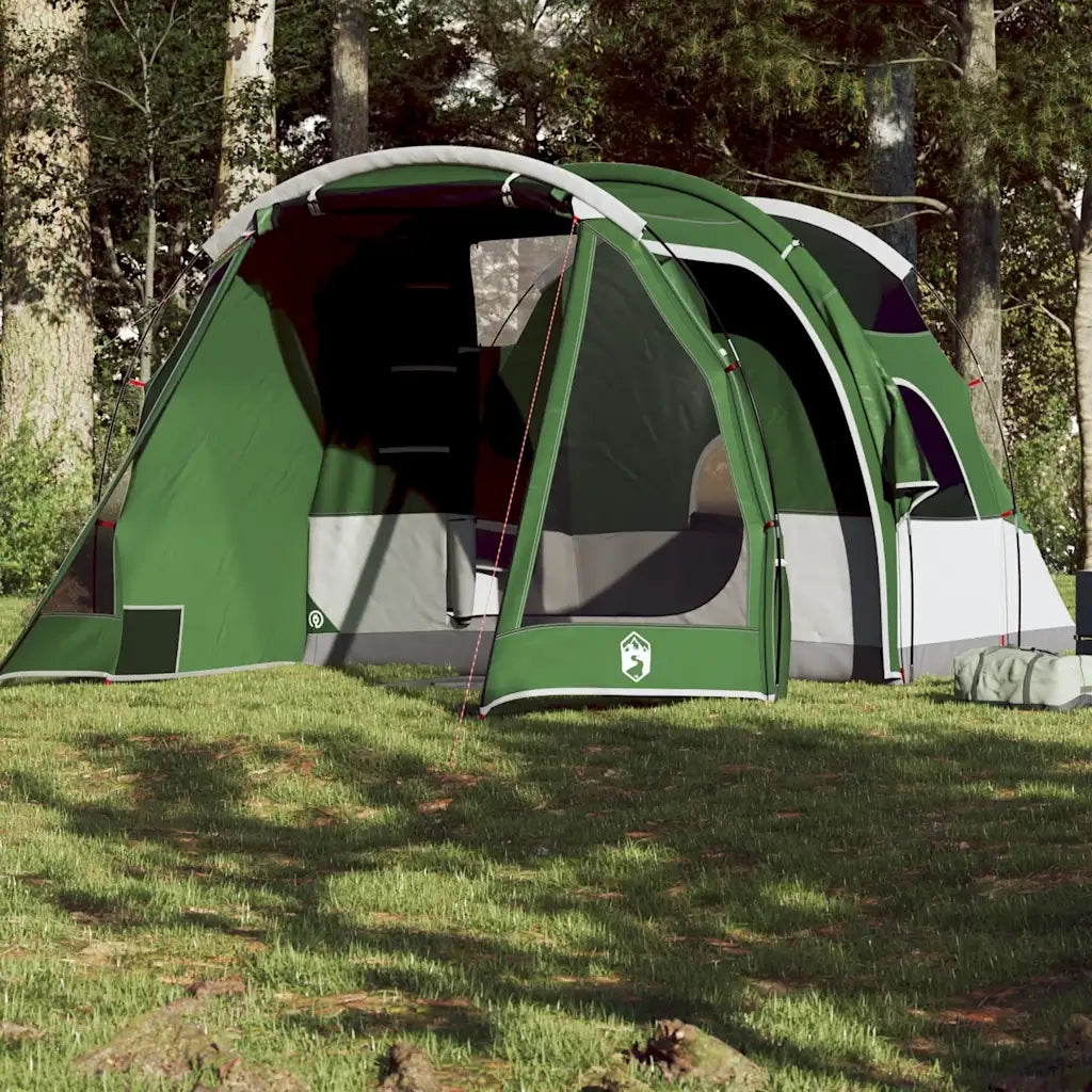 Tenda da Campeggio a Tunnel per 4 Persone-Tenda per Escursionismo Verde Impermeabile 386381