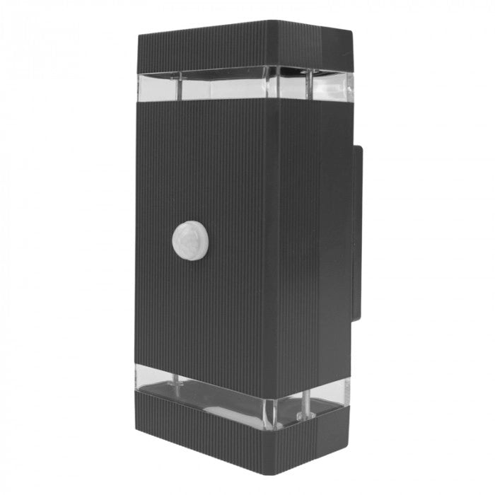 Applique esterna PIR antracite 2xGU10 IP44 Ecolight