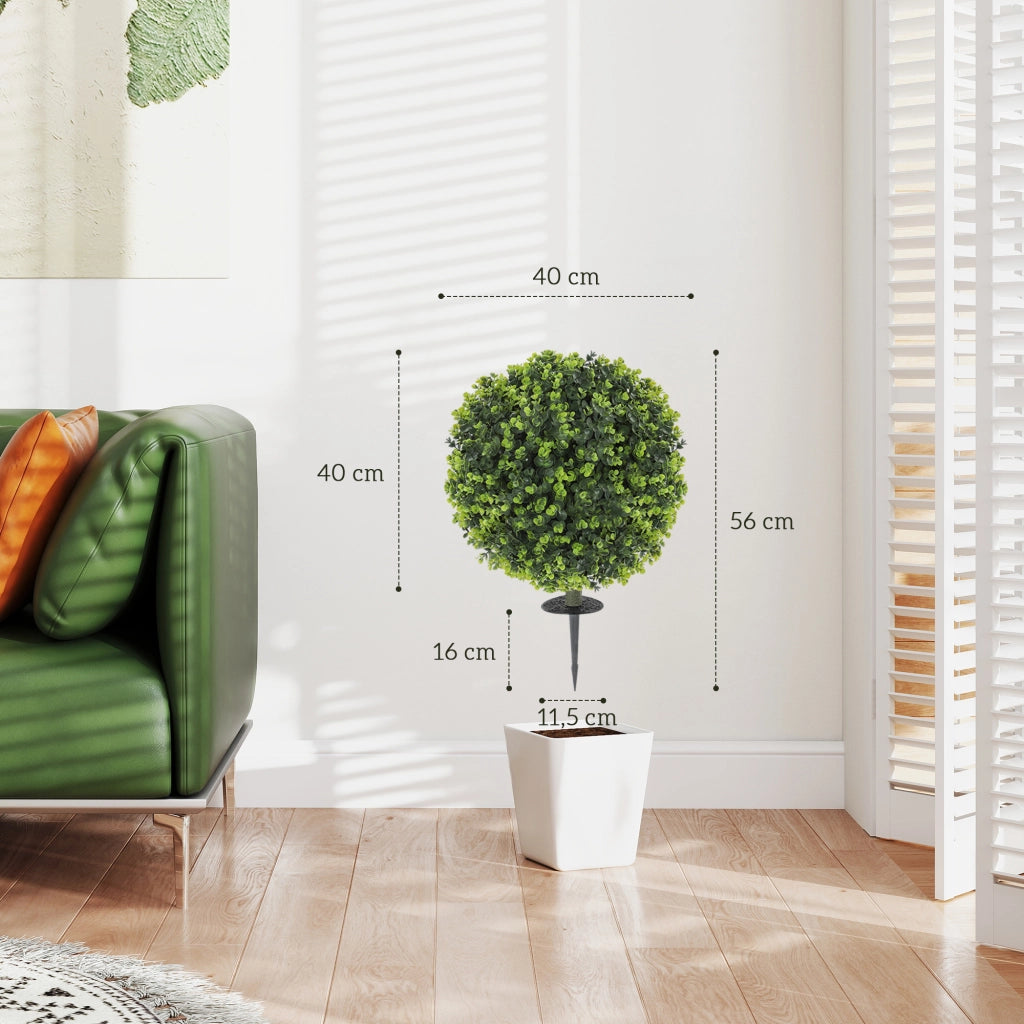 Set 2 Piante Artificiali Bosso Sfera ¨C Xylo ¨C Verde UV-resistente Interno Esterno
