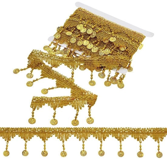 Laccato a filigrana 4,5 m con frangette dorata - Laccatura a filigrana 37,5 mm - Pennello per applicazione di vernice - Decorazioni artigianali - Materiali per fai da te - Sostituzione economica - Frangette