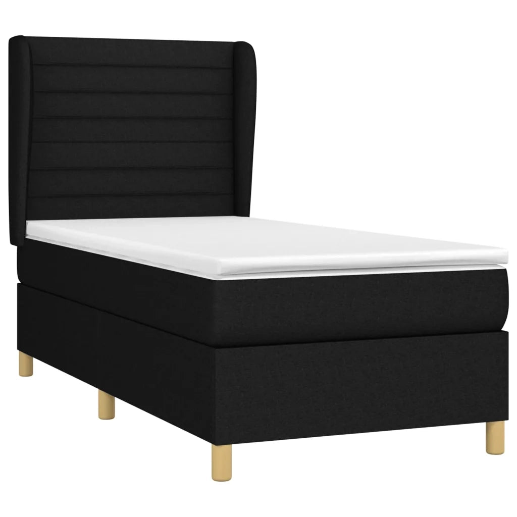 Giroletto a Molle con Materasso Nero 90x190 cm in Tessuto 3128567
