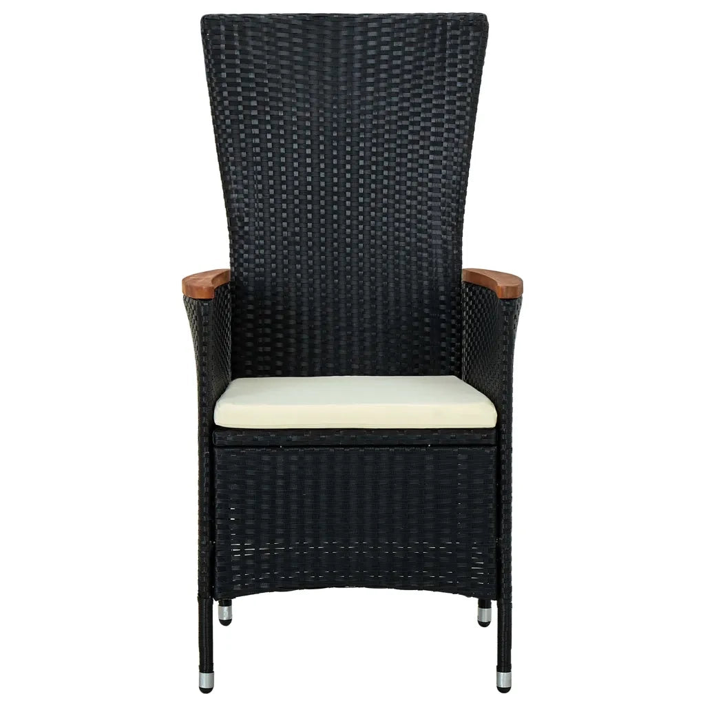 Set da Pranzo da Giardino 3 pz con Cuscini Nero 3099443