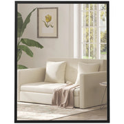 Specchio da parete ¨C Minimal ¨C 90x70 cm, legno, nero