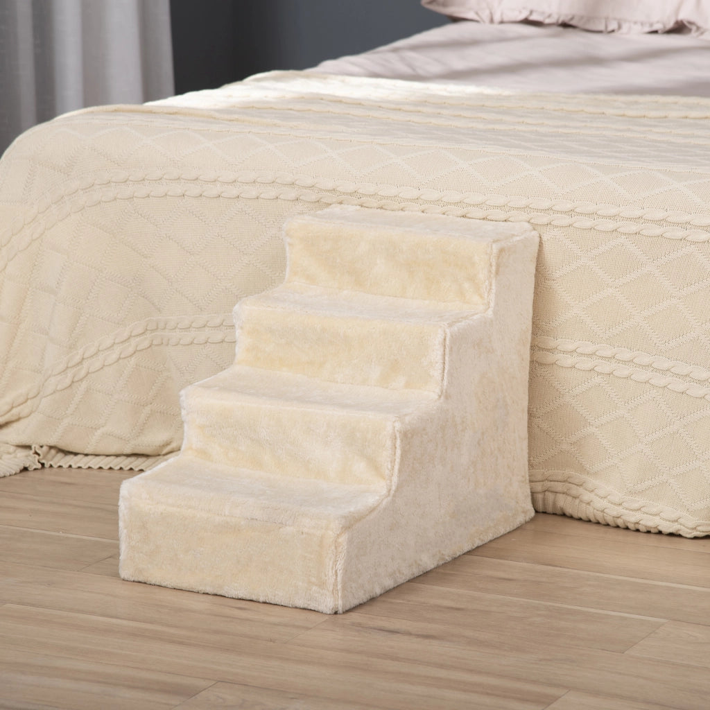 Scala per Cani Portatile 4 Gradini ¨C Minimal ¨C Beige 60x35x44 cm