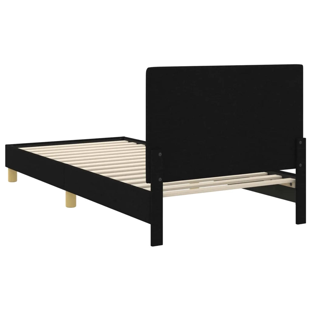 Struttura letto bambini con testata-Giroletto per bambini Nero 90 x 200 cm Tessuto 611354