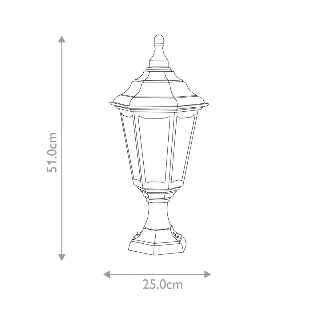 Lampada esterna a colonna nera E27 60W Kinsale Elstead