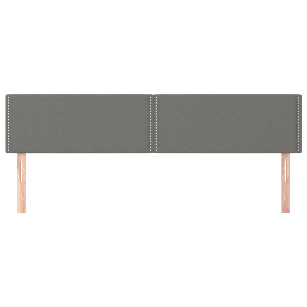Testiera 2 pz-Set di 2 Testata-Testiera Decorativa Grigio Scuro 90x5x78/88 cm in Tessuto 125645