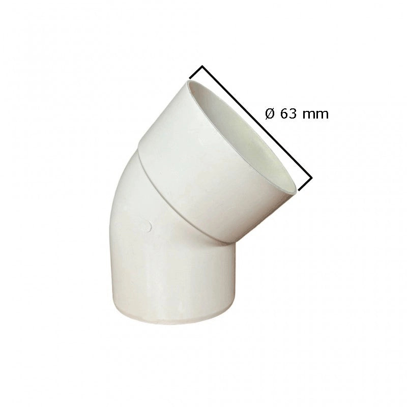 Curva 45° in pvc : Colore - Avorio, Diametro - 63