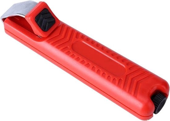 Strappatore cavi - Cavi PVC-Rubber-Siliconi - Profondità di taglio regolabile - Strappatore mini-mes - Tagliatore - Adatto per cavi rotondi - Rosso