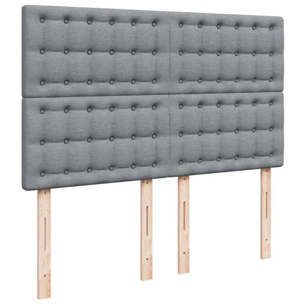 Giroletto a Molle con Materasso Grigio Chiaro 140x200cm Tessuto