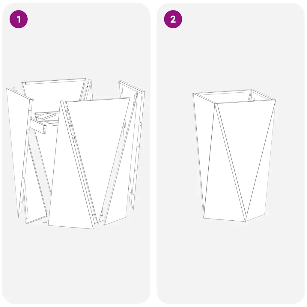 Fioriera 2 pcs Verde oliva 40 x 40 x 75 cm Acciaio 883787