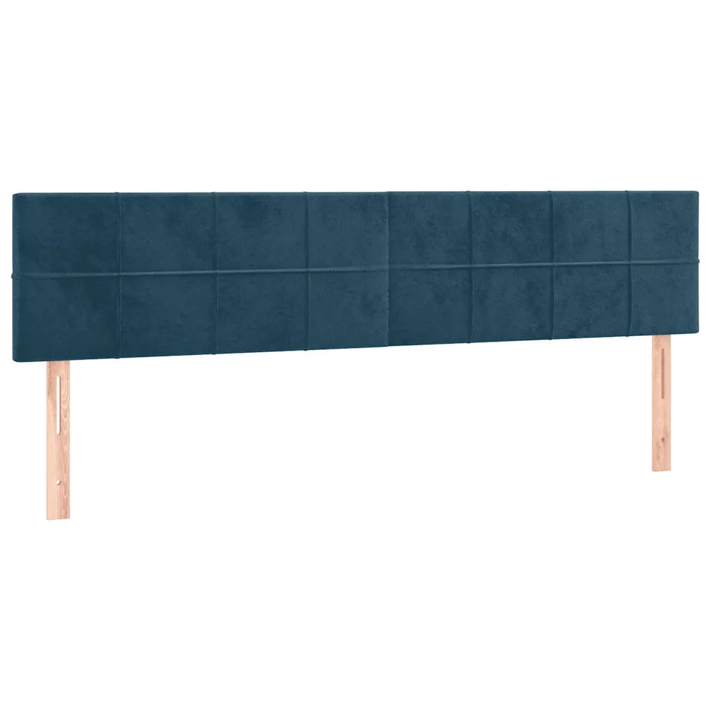 Letto a Molle con Materasso e LED Blu Scuro 160x200 cm