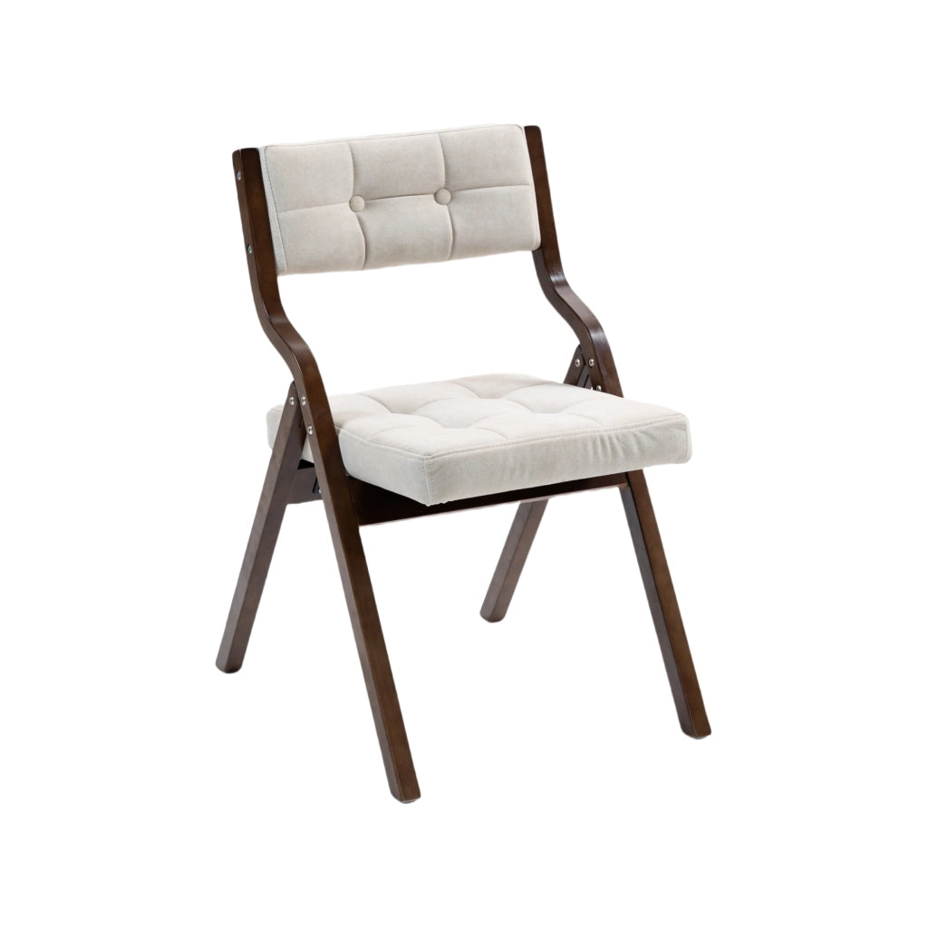 Sedie Pieghevoli Imbottite con Cuscino ¨C MINIMAL ¨C Set 2 Pezzi, Legno, Crema