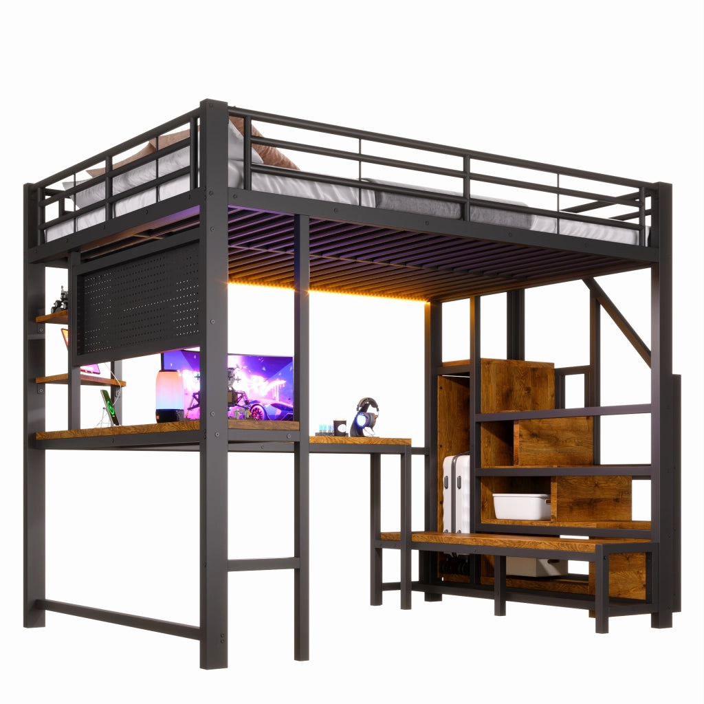 letto a castello mdf e metallo nero 140 x 200 cm