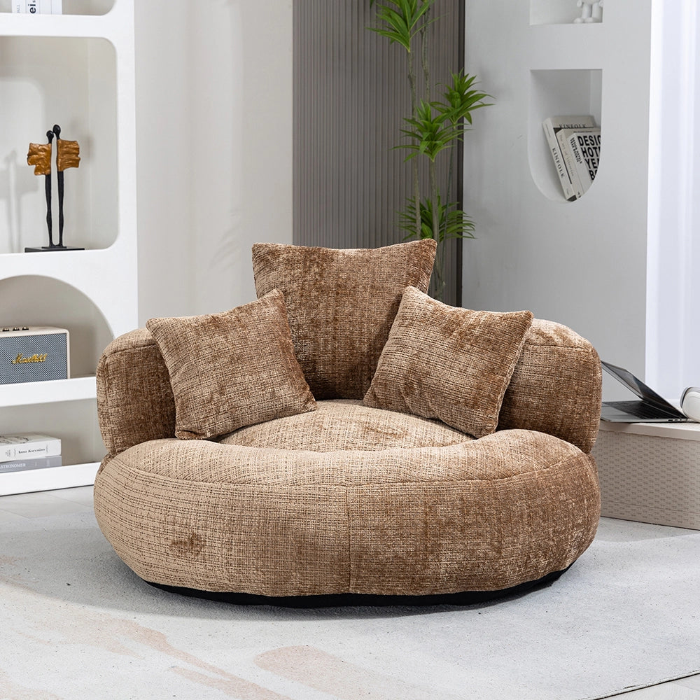 Chaise longue - Xylo - gaming chenille caffè con 3 cuscini