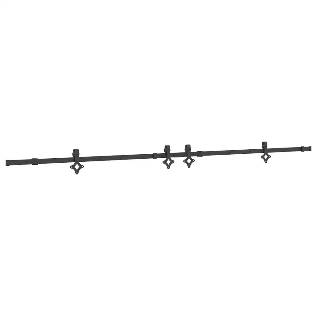 Kit di Binari per Porte Scorrevoli 305 cm Acciaio Nero CFW9318440
