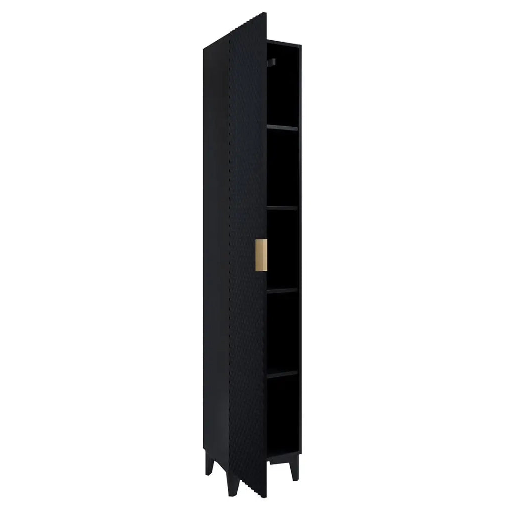 Set di 2 mobili da bagno collezione CHIC color nero e dorato.