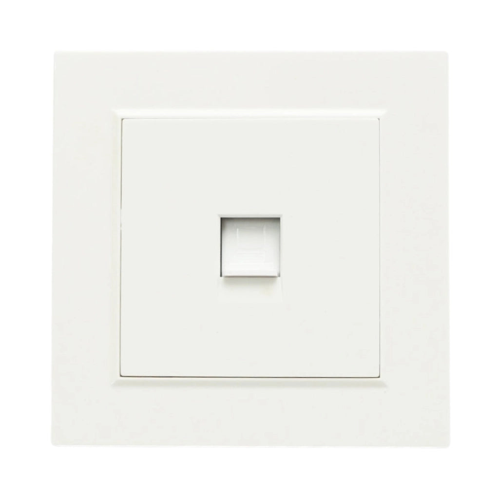 Presa internet RJ45 bianca in ABS da incasso 80x80mm