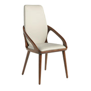 Sedia in ecopelle crema