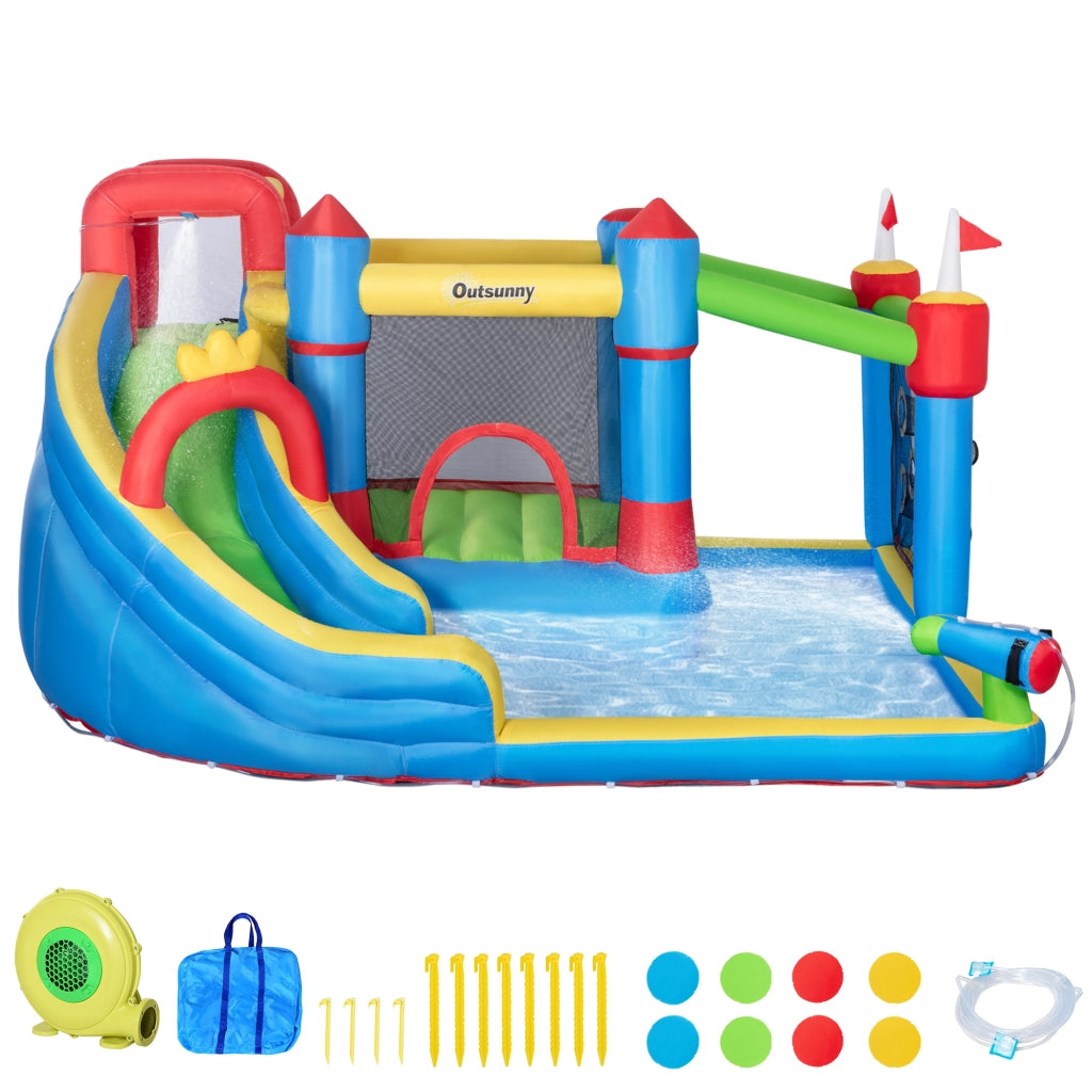 Casetta gonfiabile con scivolo e trampolino per bambini ¨C Minimal ¨C 390x300x197 cm multicolore