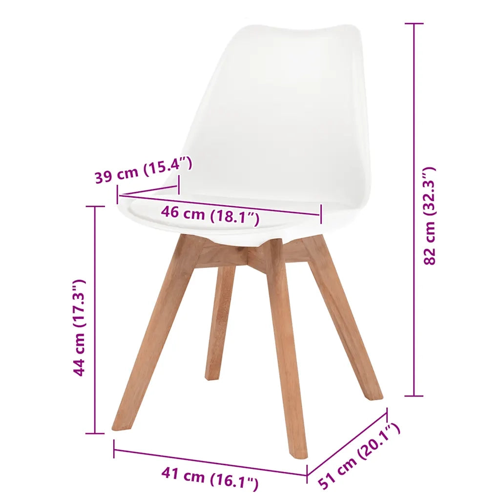 Sedie da Pranzo 2 pz Bianche in Plastica 244783