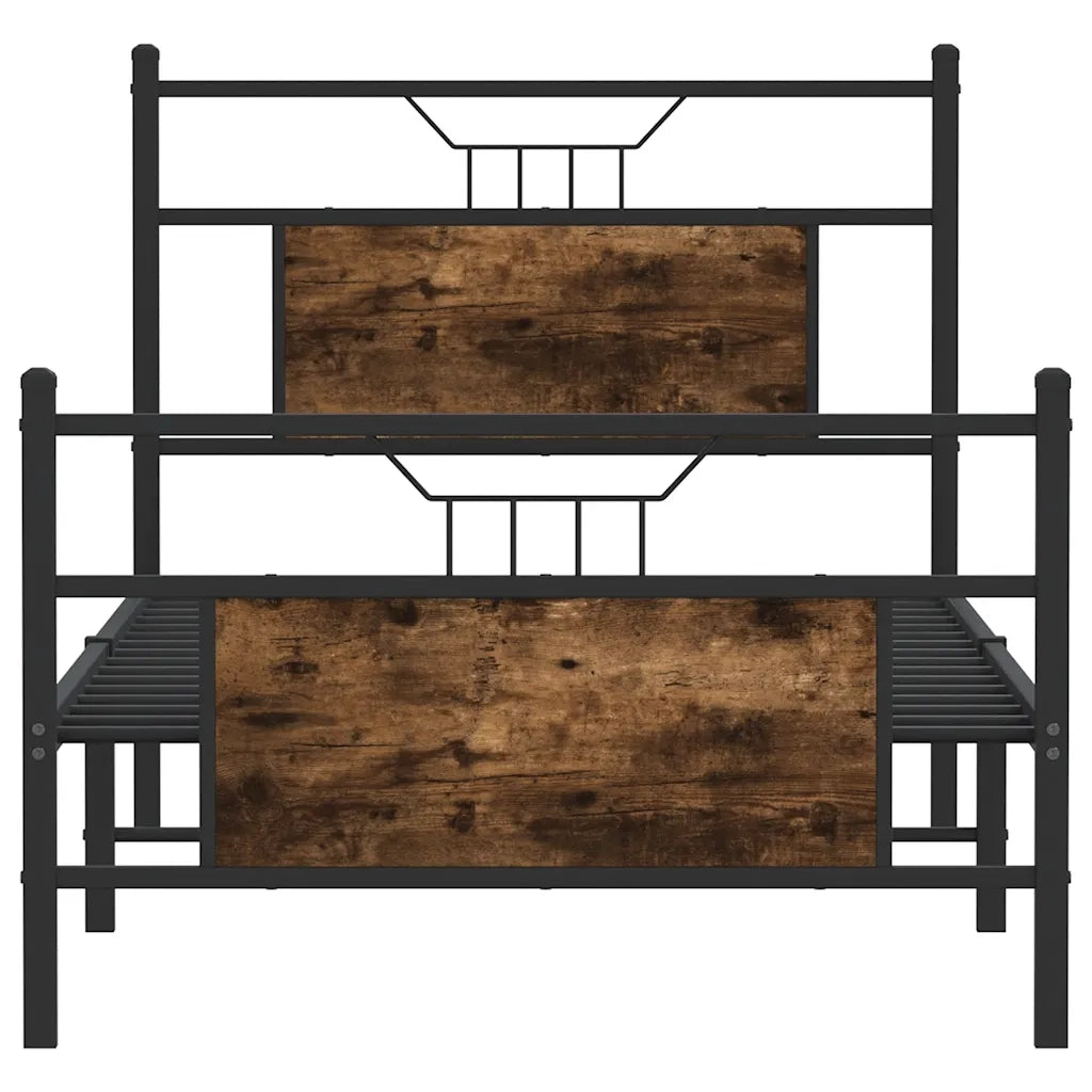 Giroletto senza Materasso-Struttura Letto Rovere Fumo 75x190 cm in Truciolato 173434