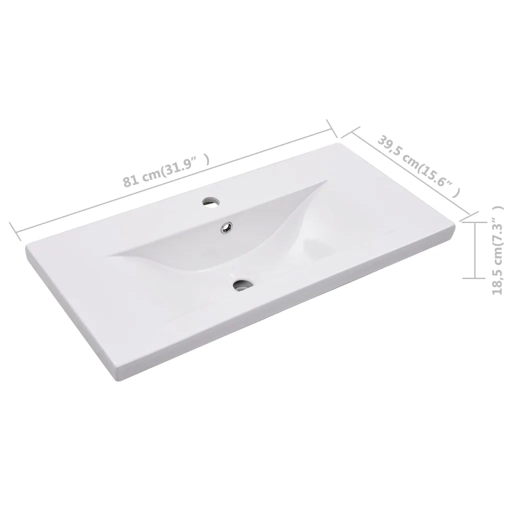 Lavabo da Incasso 81x39,5x18,5 cm in Ceramica Bianco CFW4350072