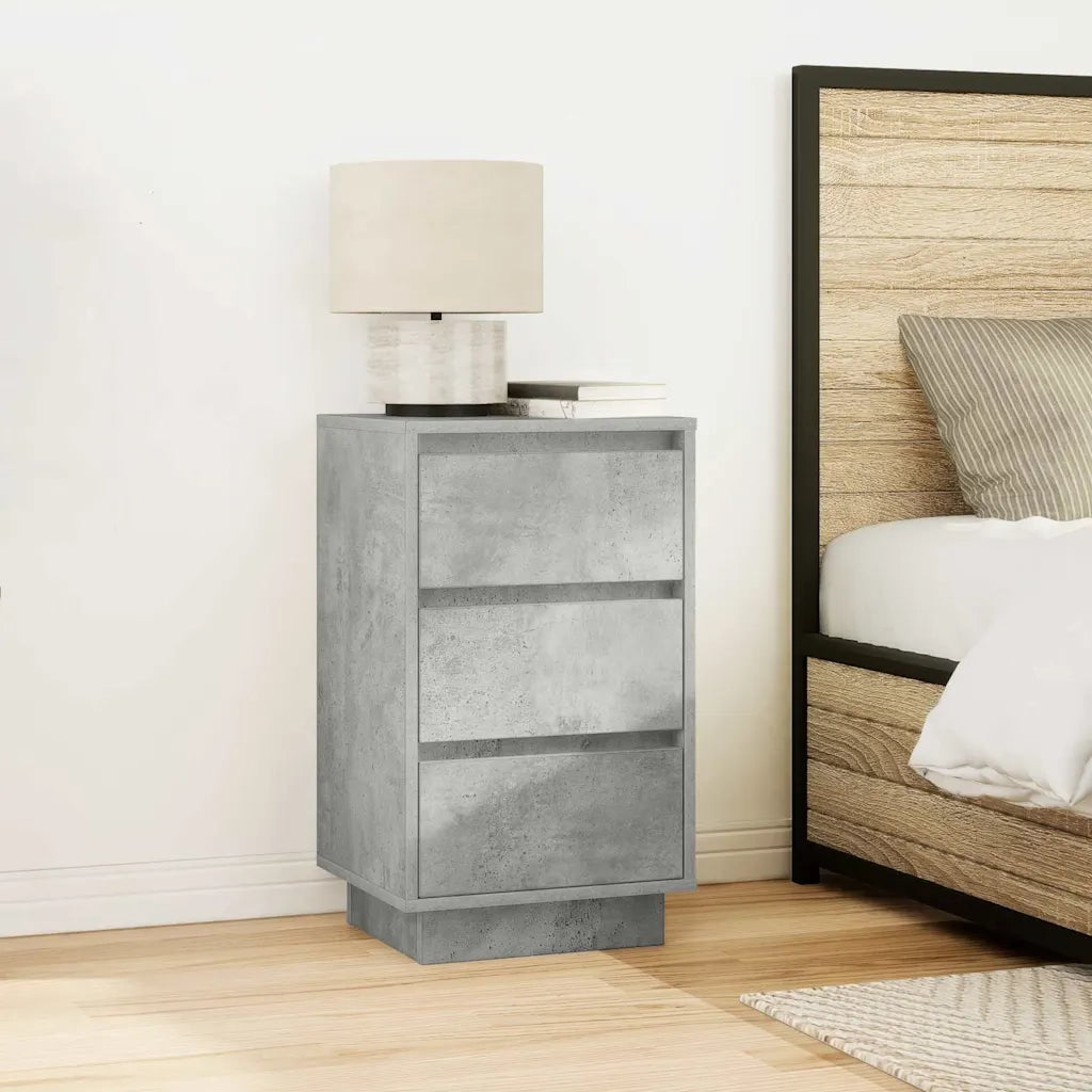 Comodino con Luci LED Grigio Cemento 38x34x65 cm 861304