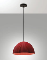 Lampada a Sospensione Carola Ø360mm E27 10W, Struttura in Metallo e Plastica Vegetale, Colore Bordeaux, IP20, Classe 1 - Carola Design