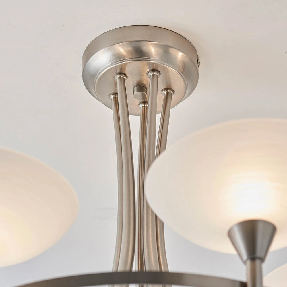 Plafoniera moderna Cagney 5 luci cromo satinato G9