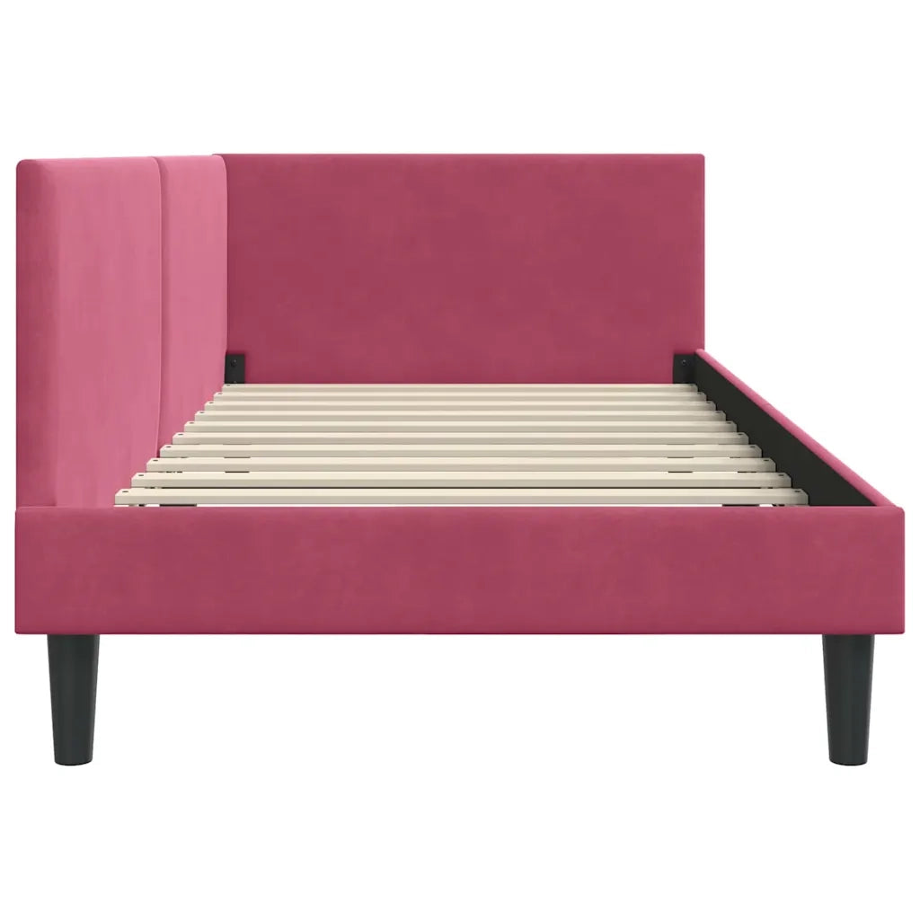 Cornice del letto ad angolo Rosso Vino 80 cm x 200 cm Velluto 42016210