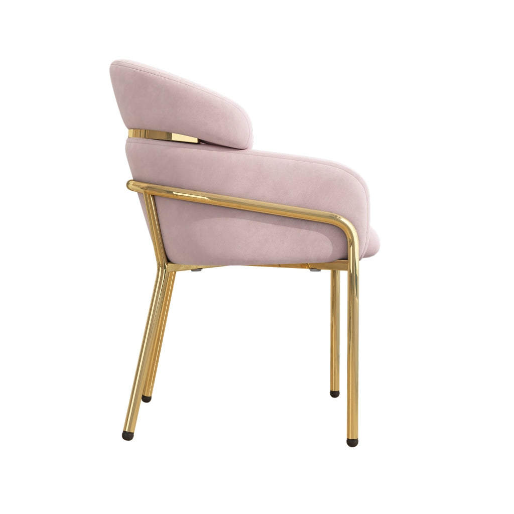 Sedia da Pranzo in Velluto con Gambe in Metallo ¨C MINIMAL ¨C Rosa