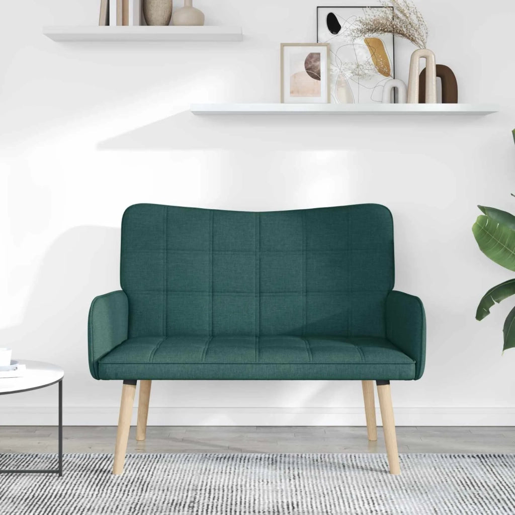 Sofa a Due Posti Verde Scuro 115 x 61 x 87 cm Tessuto 42028896