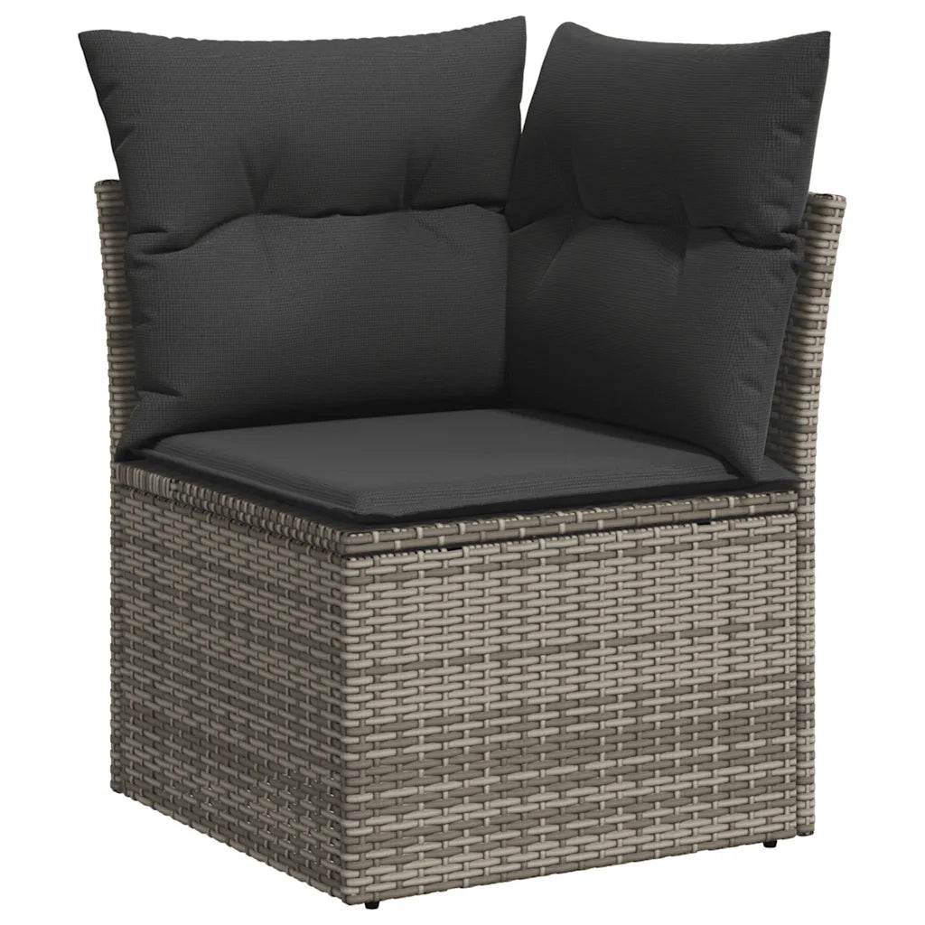 Set Divano da Giardino 9 pz con Cuscini Grigio in Polyrattan 3326371