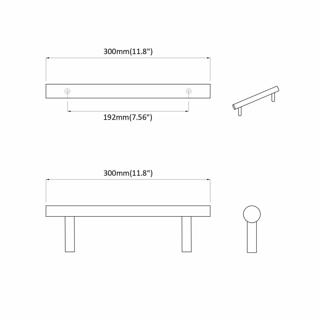 Maniglia per Armadio 2 pz Argento 300 mm Acciaio inossidabile 864733