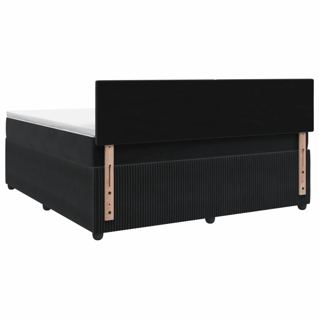 Letto box spring con materasso Nero 140 x 190 cm Velluto 3451681