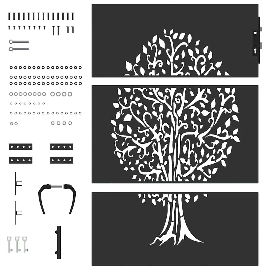 Cancello da giardino con blocco Nero 85 x 150 cm 42015861
