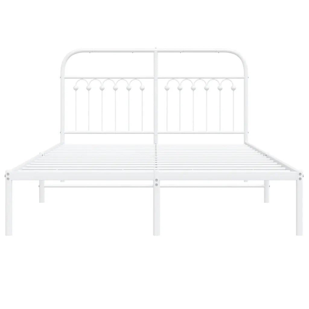 Giroletto con Testiera Metallo Bianco 140x200 cm 376650