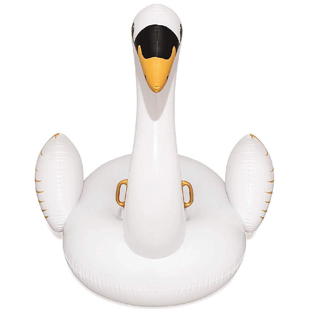 Trade Shop - Cigno Fashion Luxury Cavalcabile Gigante 169 X 169 Cm Bianco E Oro Isola -