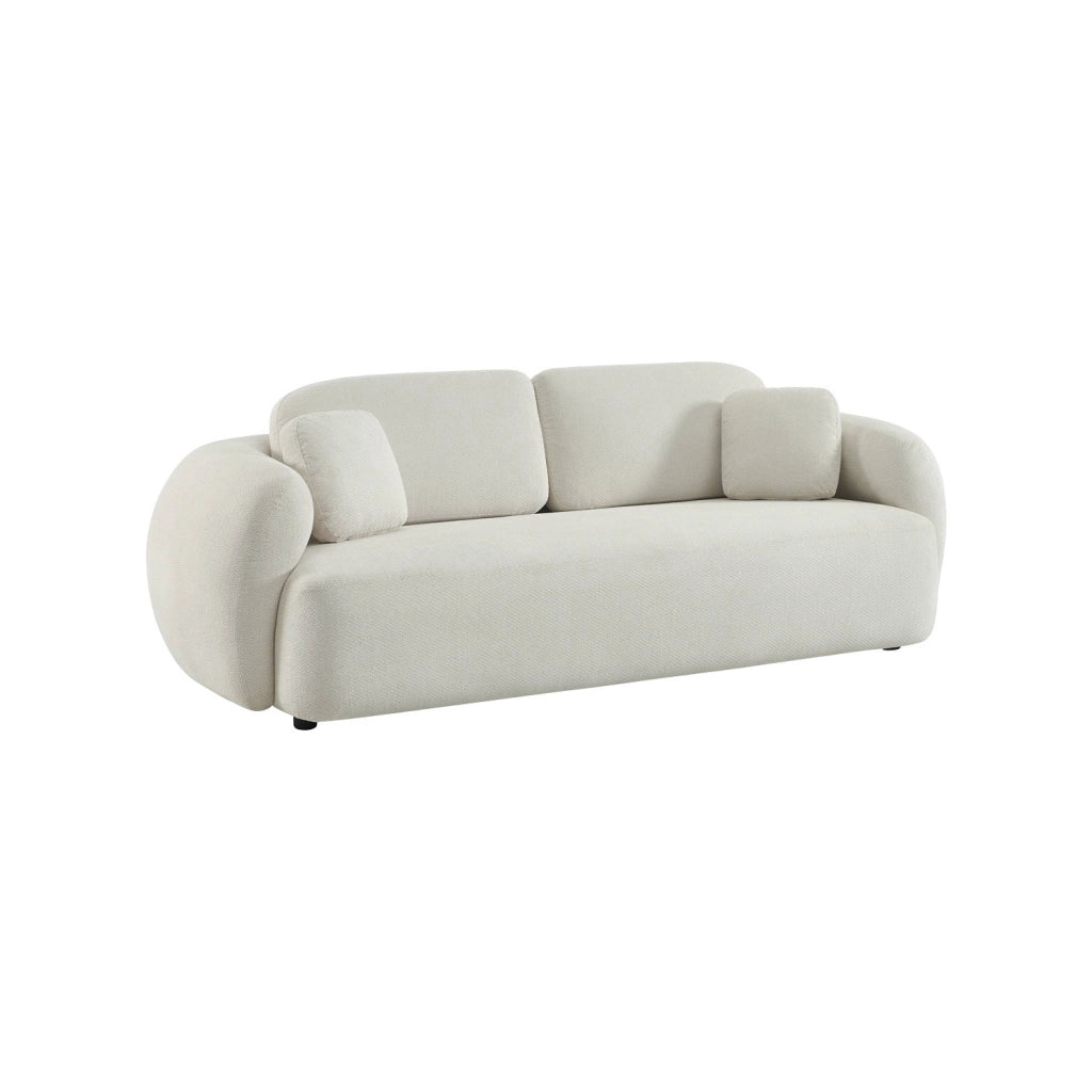 Divano in tessuto chenille, 3 posti, bianco