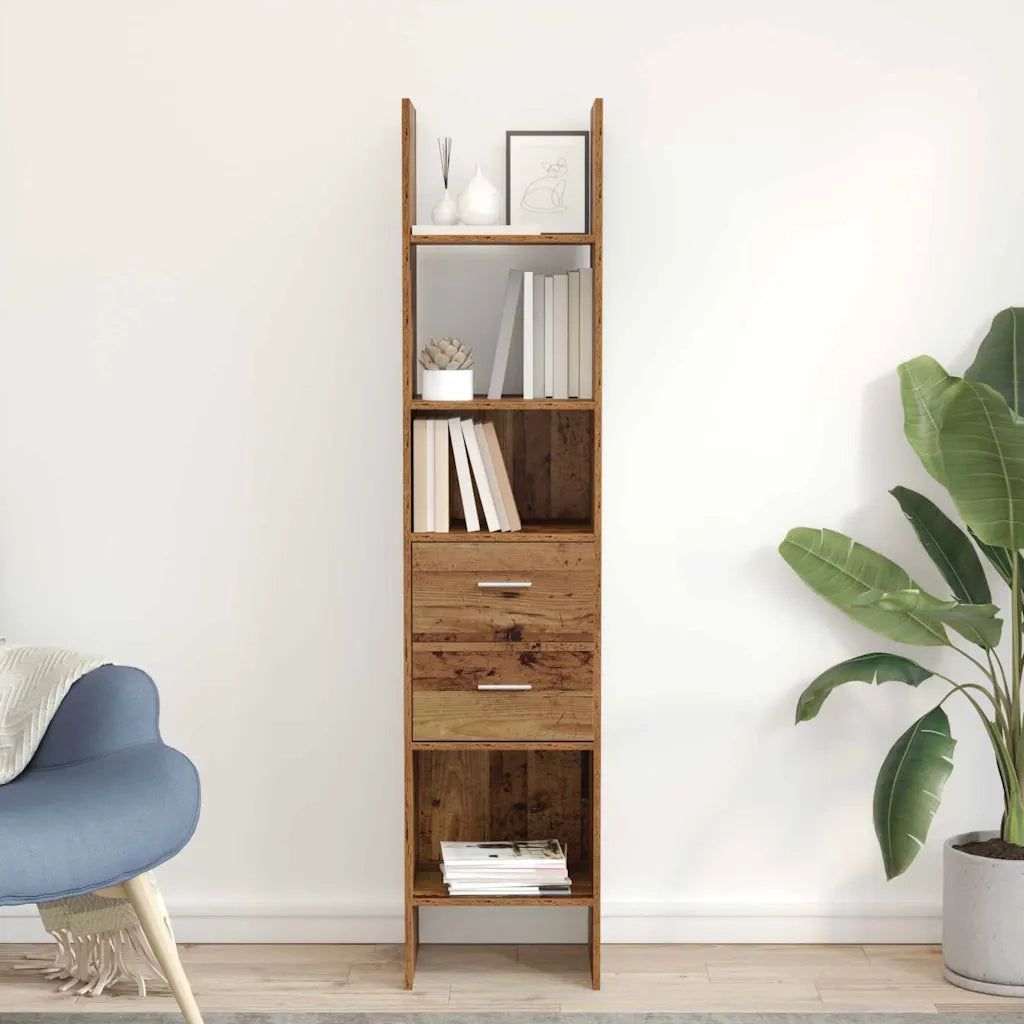 Armadio per Libri Legno vecchio 40 x 35 x 180 cm 875439